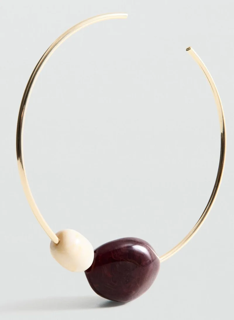 MANGO Beaded rigid collar